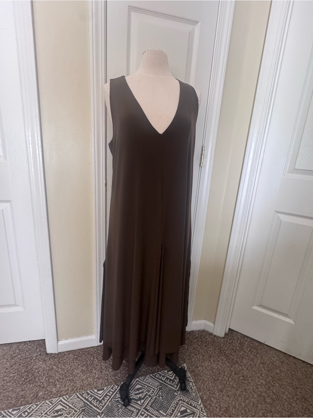 Sympli Chocolate Brown V-Neck Maxi Dress 16/18